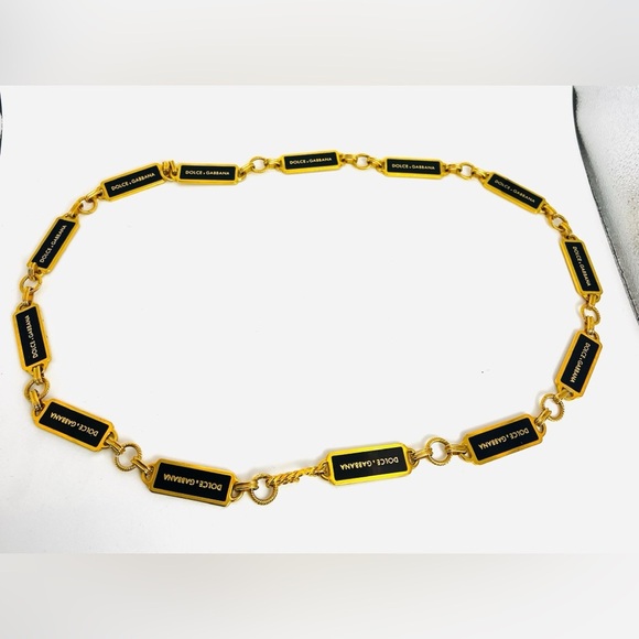 DOLCE&GABBANA Chain Belt Black and Gold - Picture 4 of 10